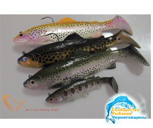 3D Trout Rattle Shad -       